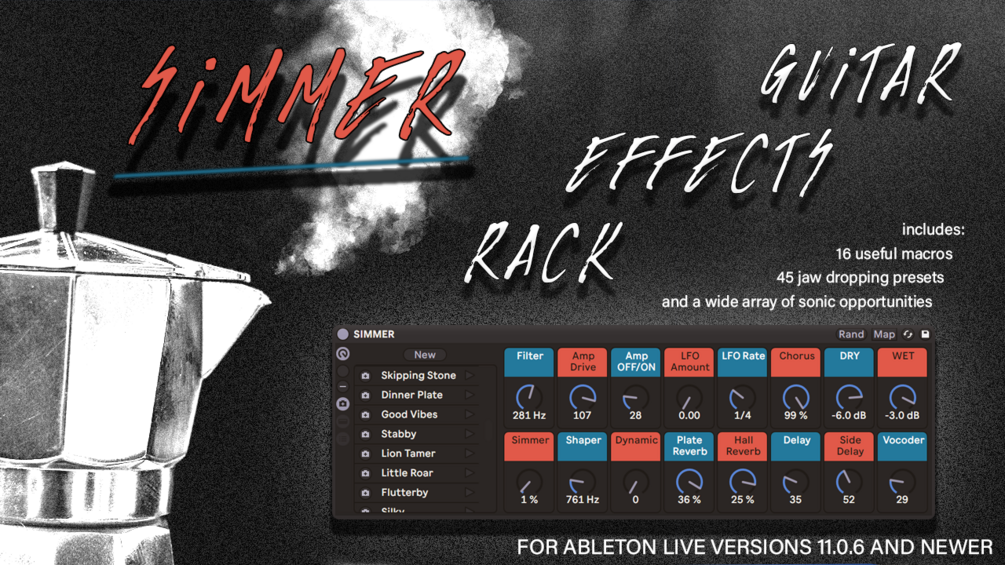 SIMMER Guitar Effects Rack for Ableton Live 11