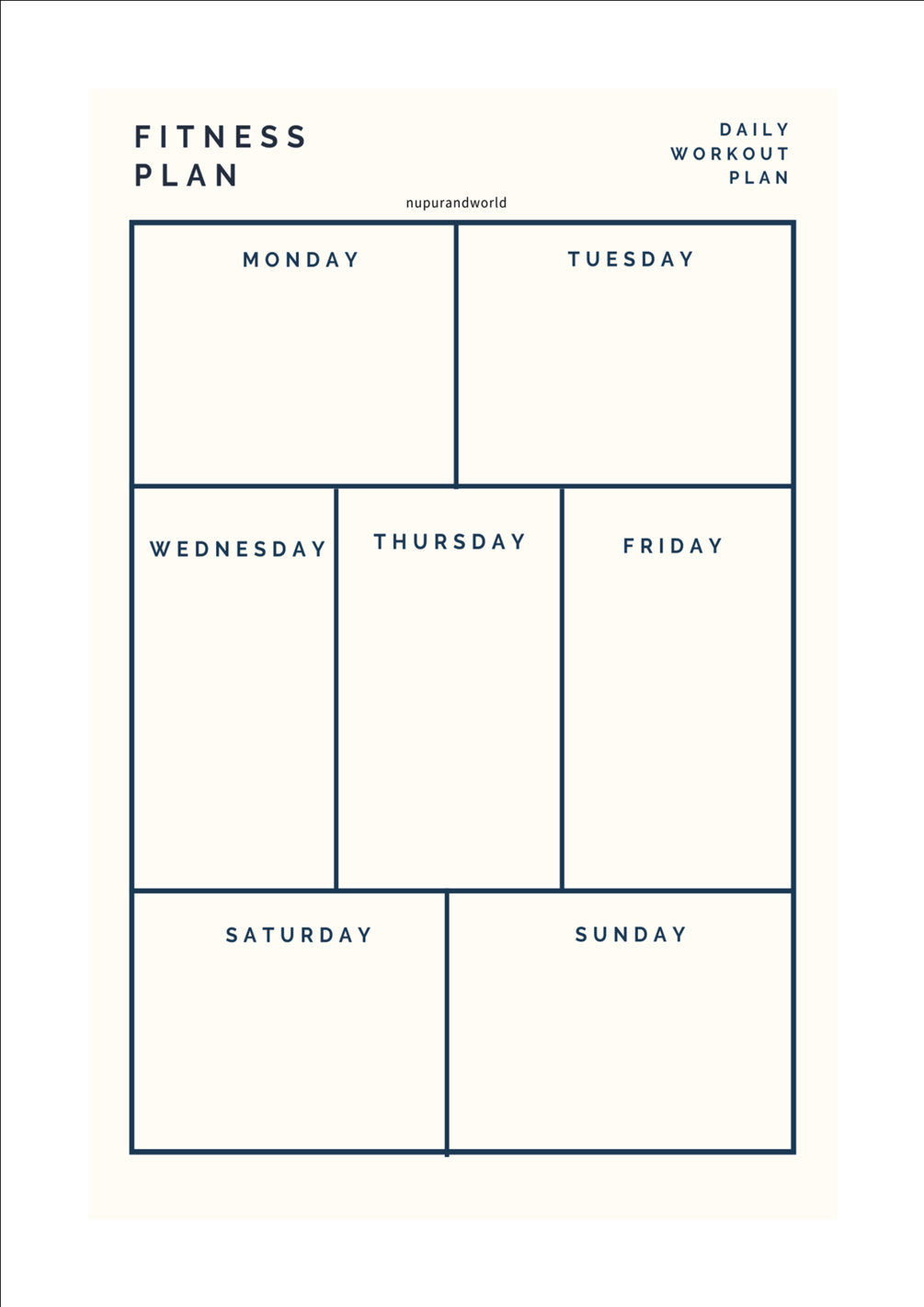 Fitness Weekly Planner