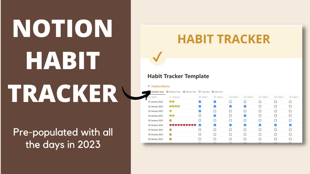 Notion habit tracker