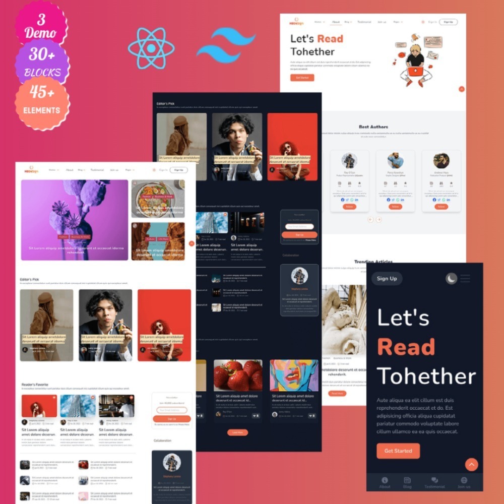 Responsive React Blog Template