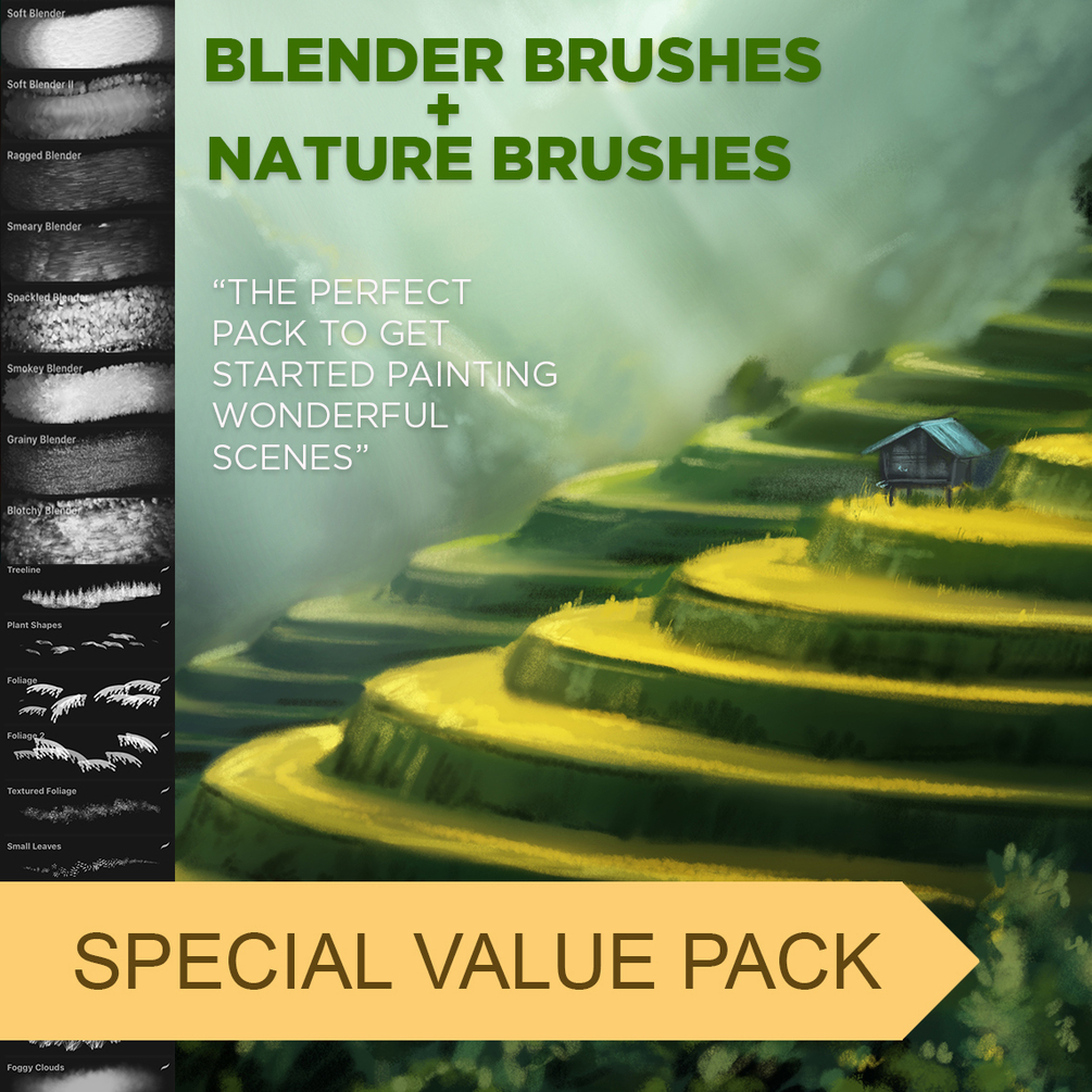 VALUE PACK Procreate Blender Brushes + Nature Brushes