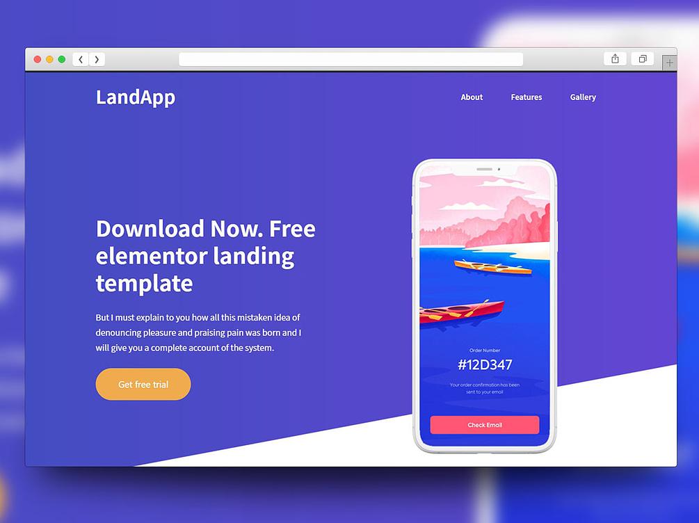 Landapp Free landing page template(Elementor)