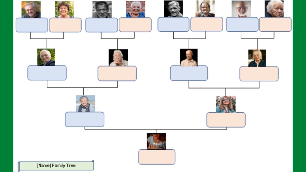 4Generation Vertical Family Tree Excel Templates