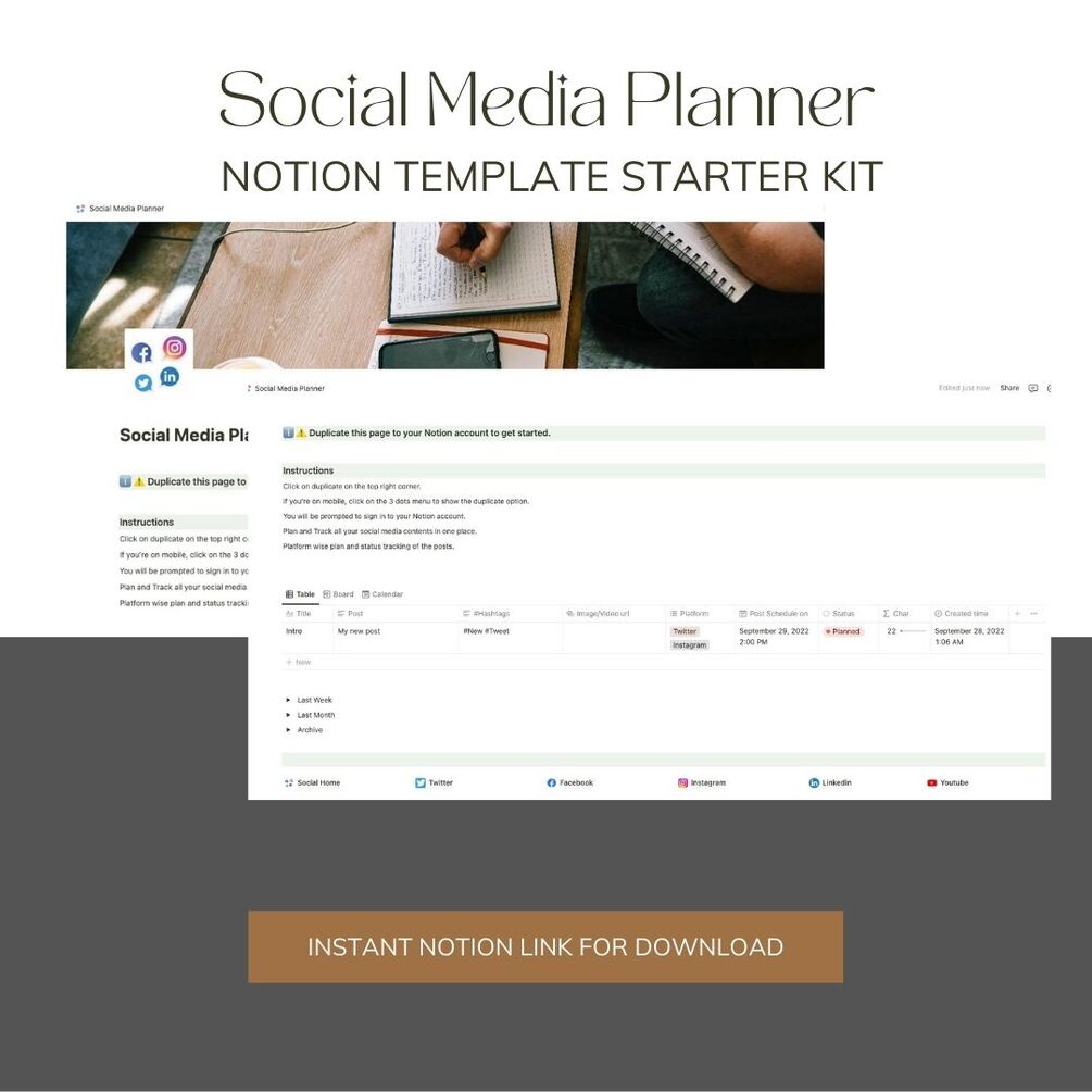 Social Media Planner Notion Template