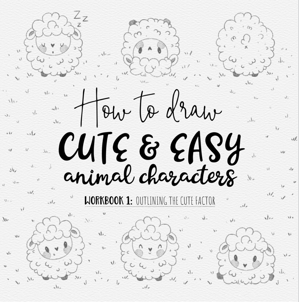 How to draw cute and easy animal characters series. Procreate workbook