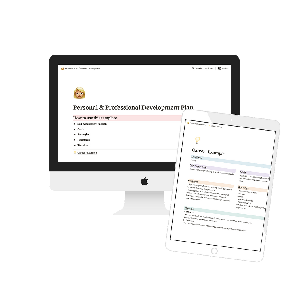 Personal and Professional Development Plan Template