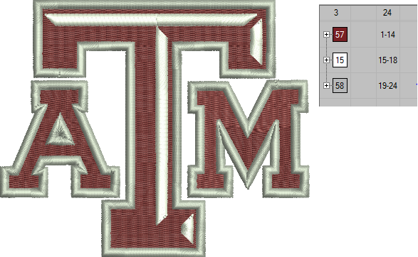 Texas A&M Embroidery Design 3 Sizes 9 Formats Instant Download