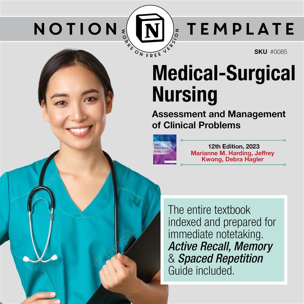 [Nursing] Textbook Template in Notion MedicalSurgical Nursing