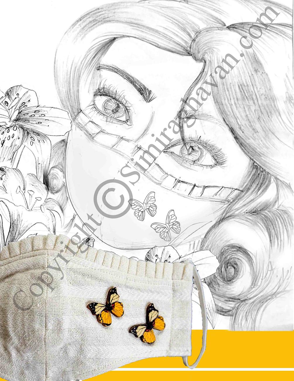 Girl with butterfly mask