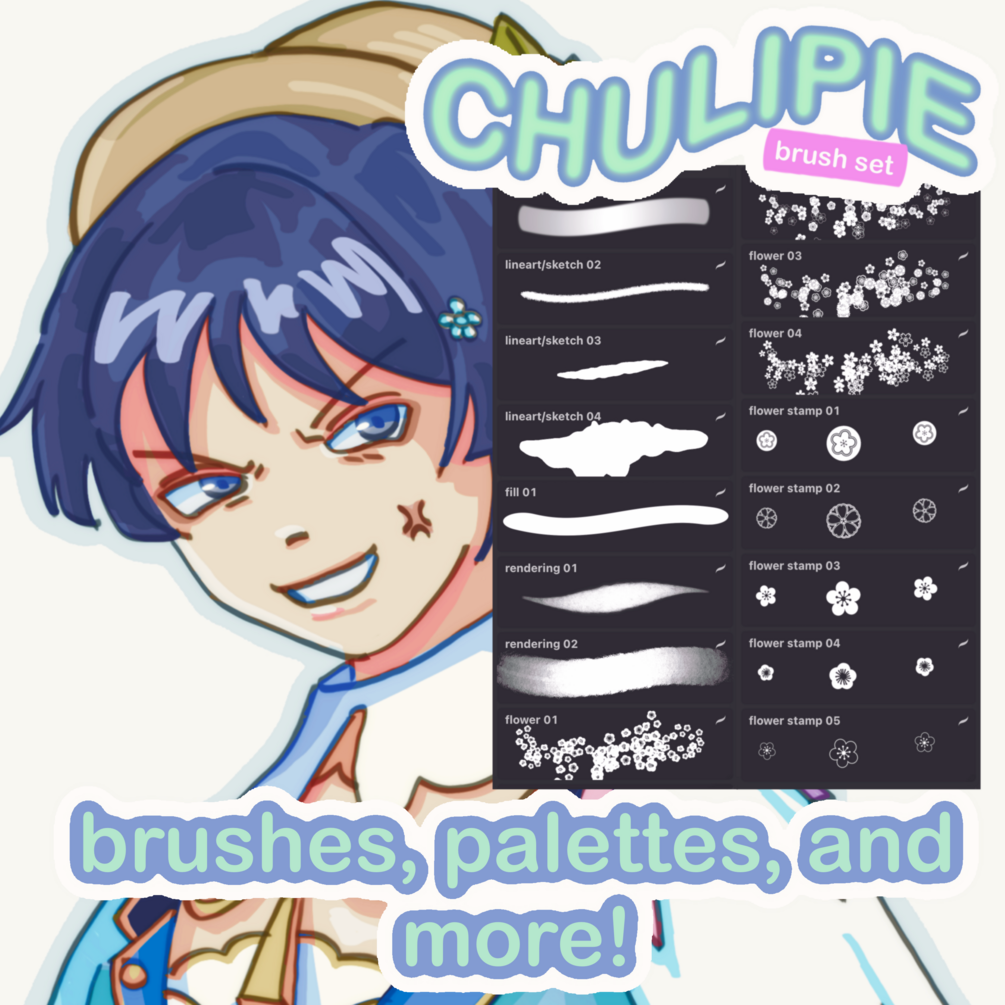 chulipie brushes + gradient maps for procreate!!!!!