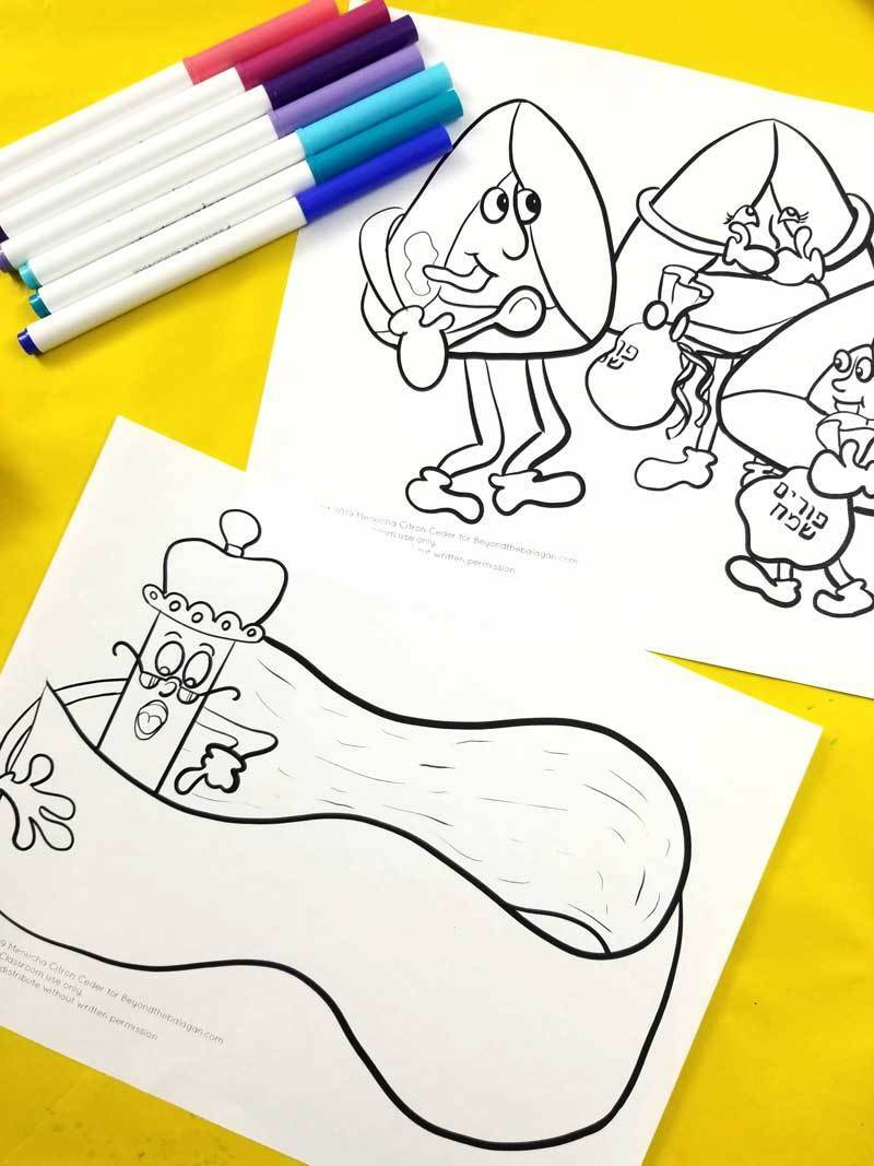 Purim Coloring Pages For Kids Free Jewish Holiday Printables