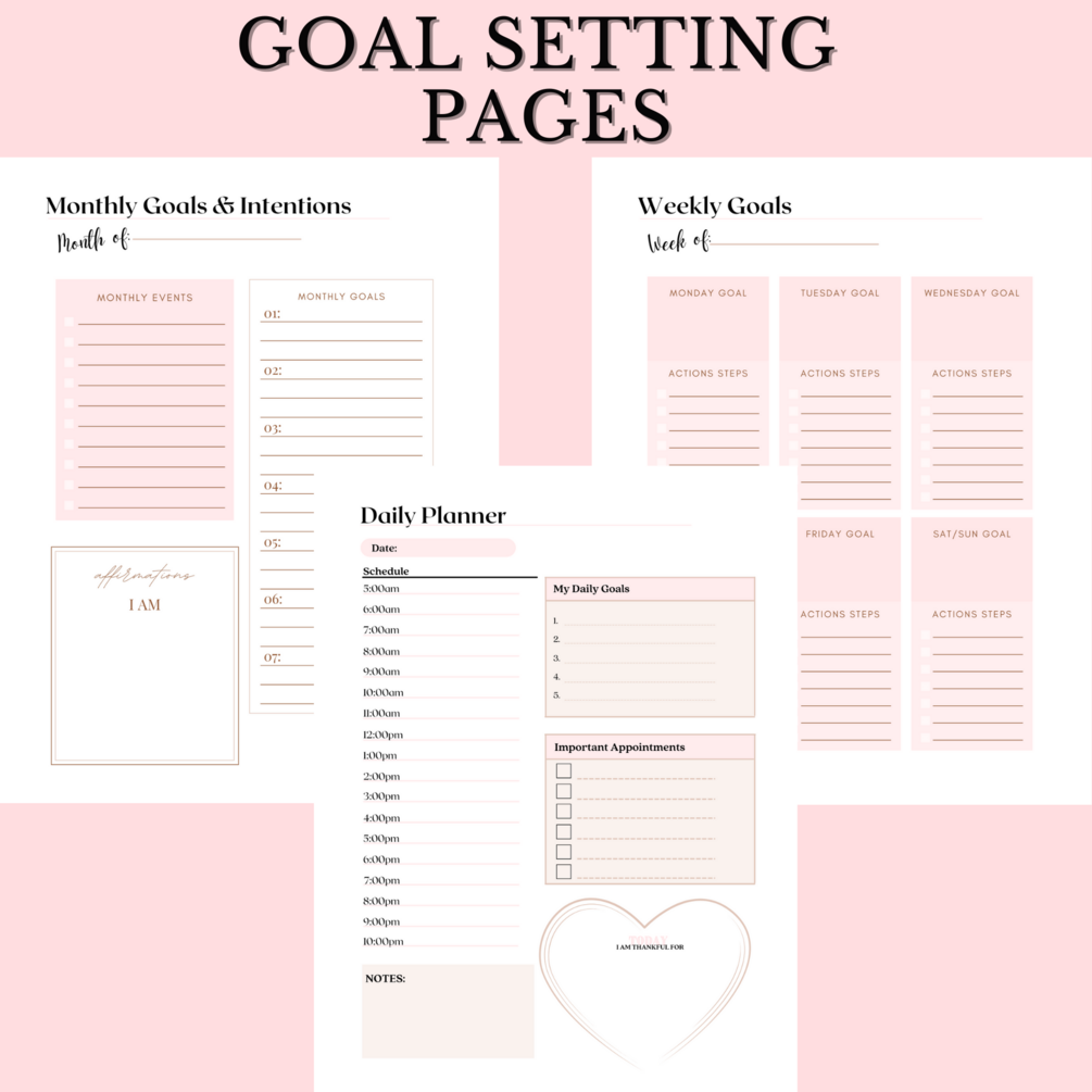 Pink Goal Setting Pages