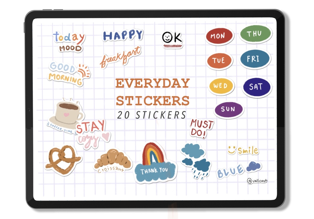 Digital Sticker Icons - EVERYDAY STICKER (Individual PNGs and ...