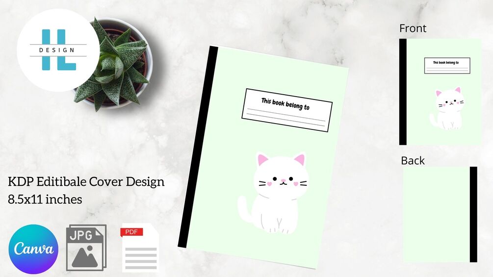 KDP Editibal Cover Design For Notebook 8 5x11 Inches