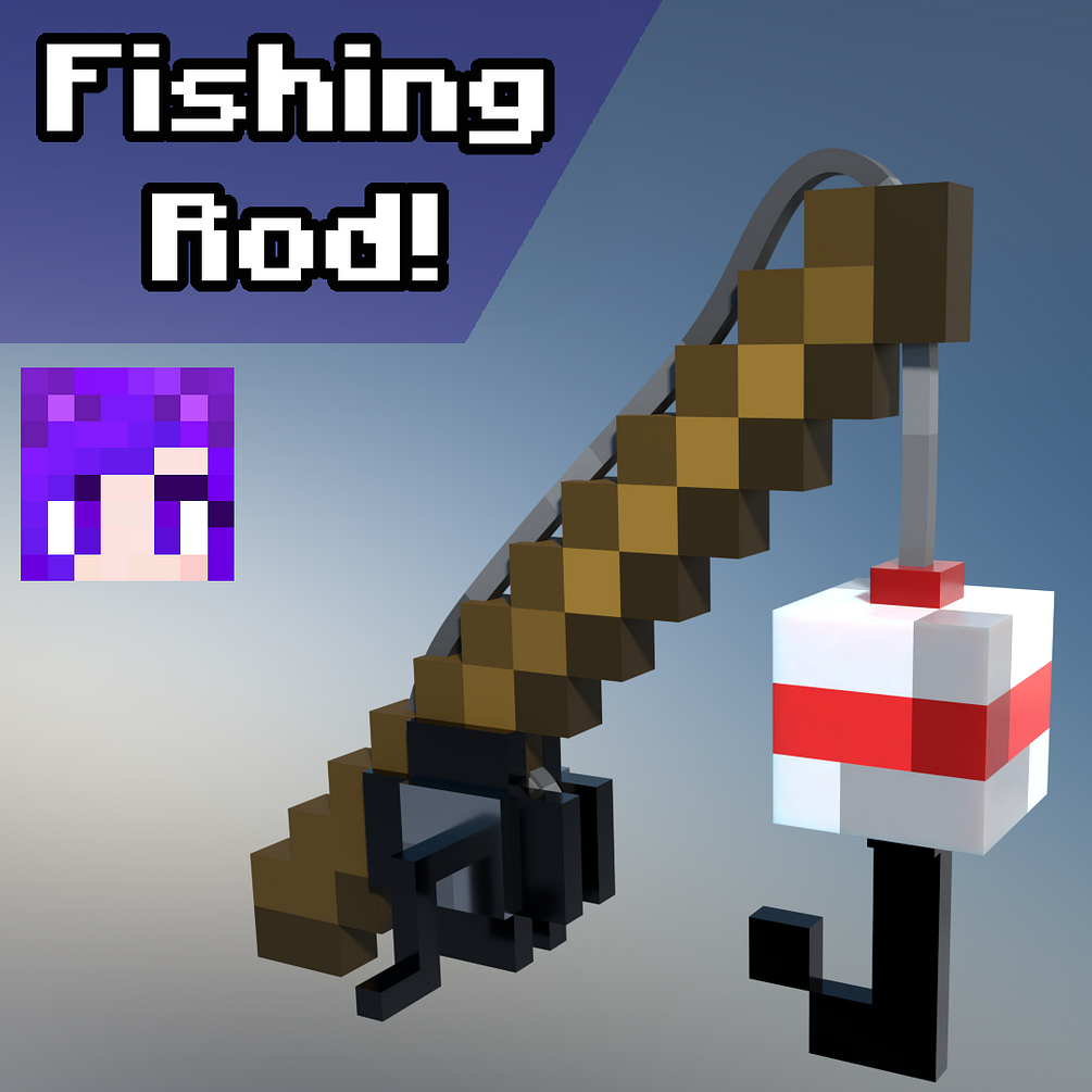 Minecraft Blender Fishing Rod (Rigged)