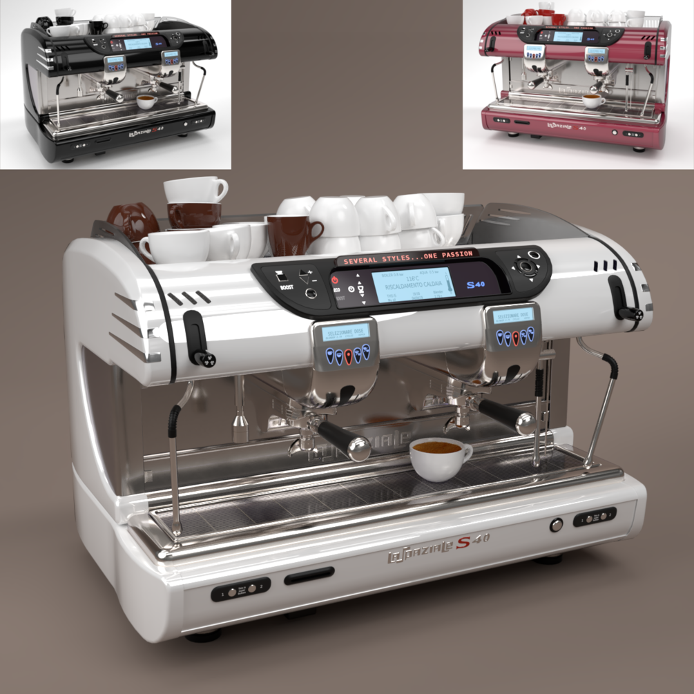La spaziale Coffee Machine 2 group 3d model (blender, cycles)