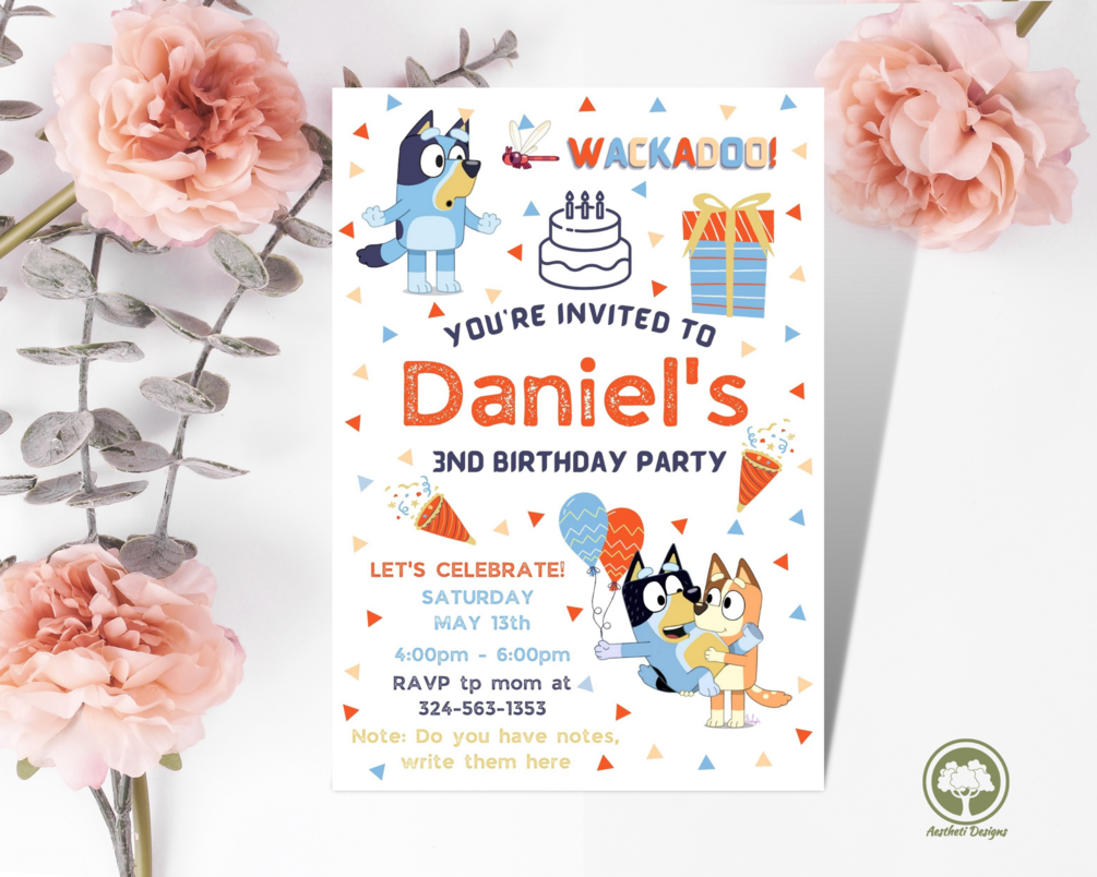 Bluey Birthday Invitation Template