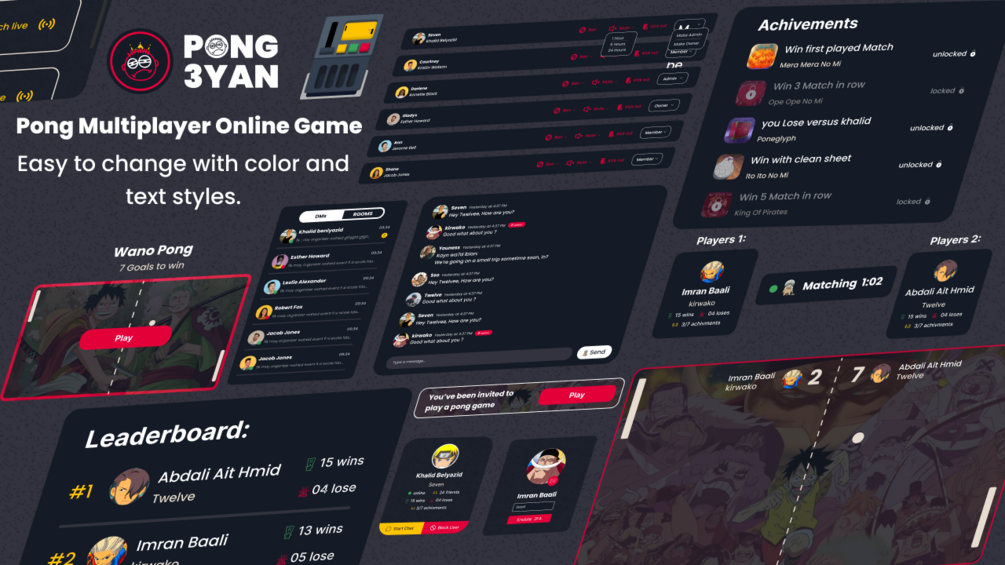 Pong Multiplayer Online Game Figma UI/UX