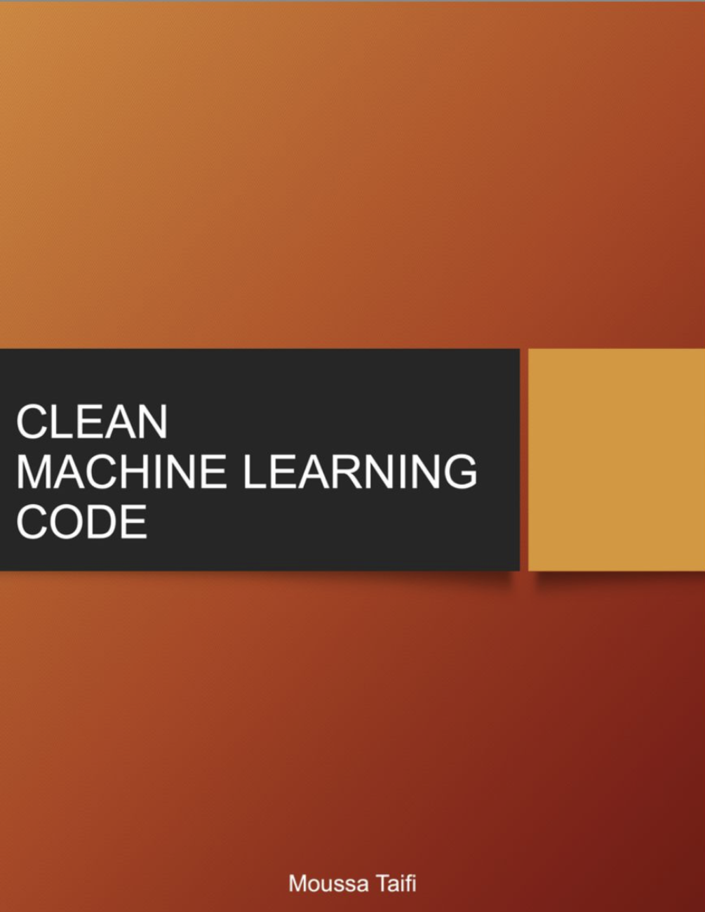 Clean Machine Learning Code