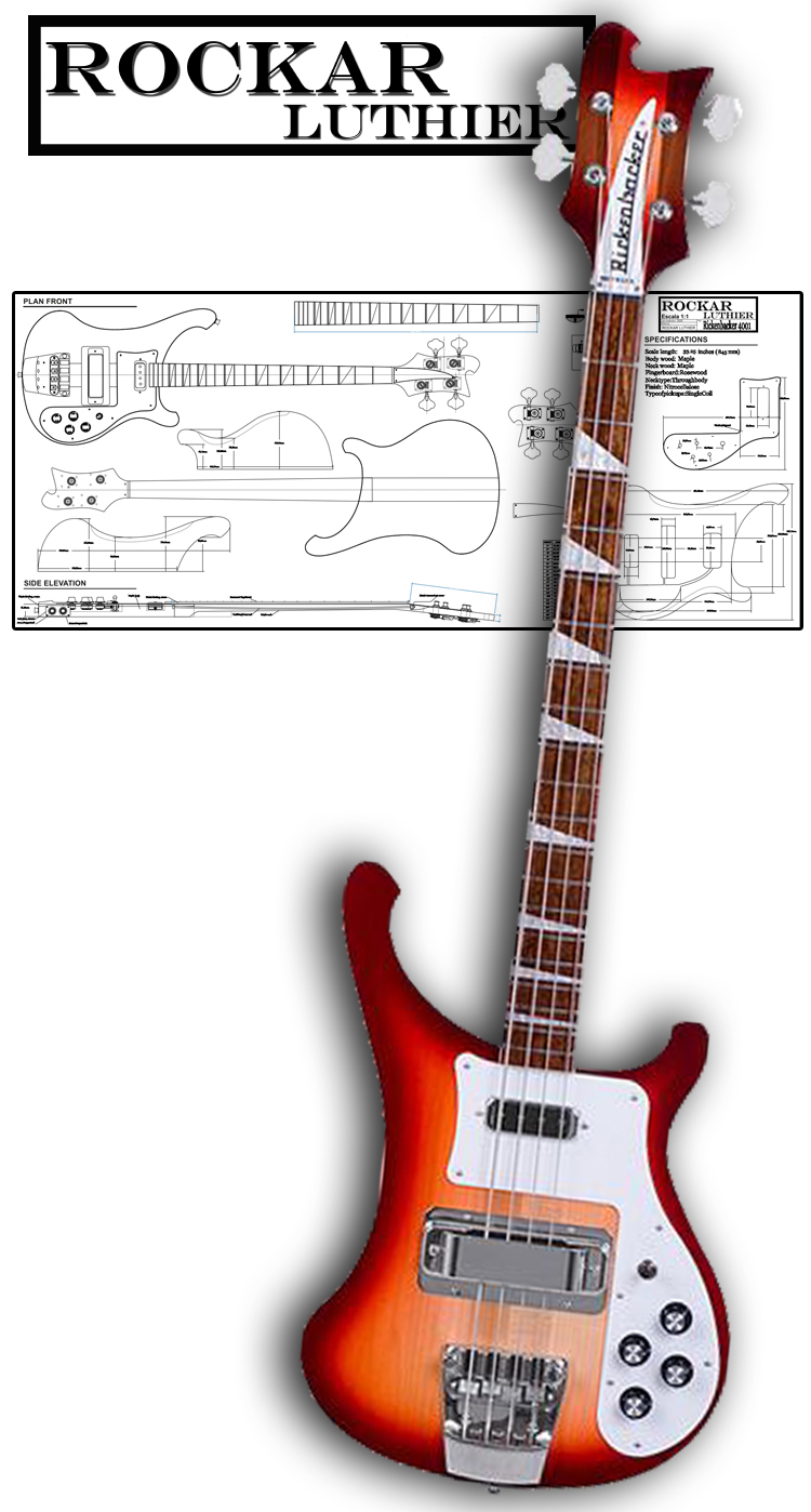 Plans Blueprints For Luthier Style Rickenbacker 4001 Bass