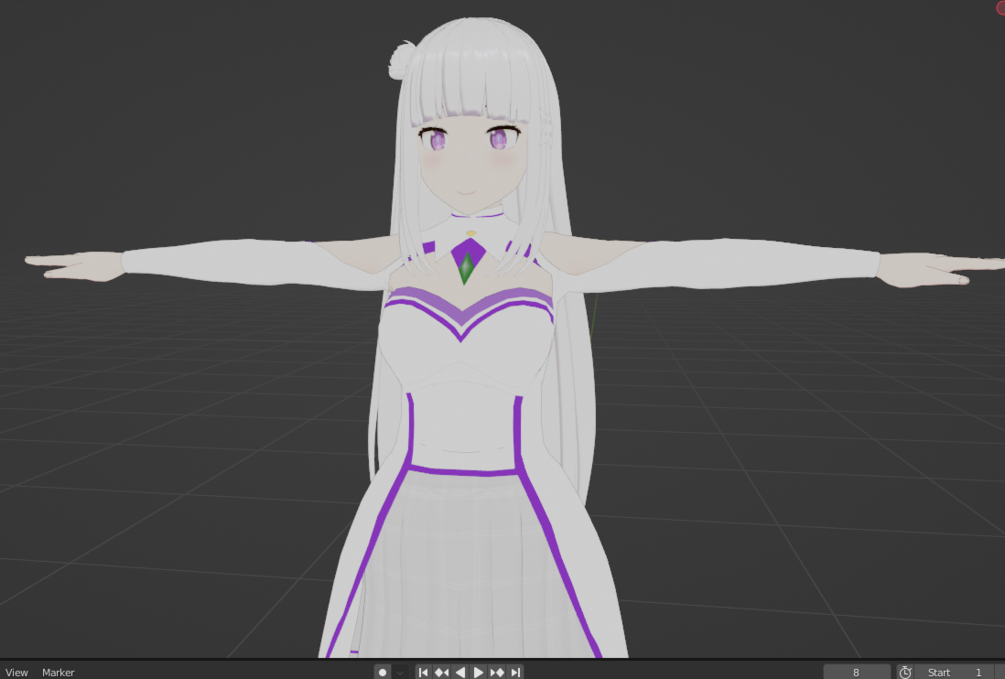 emilia form Re0 3d model blender