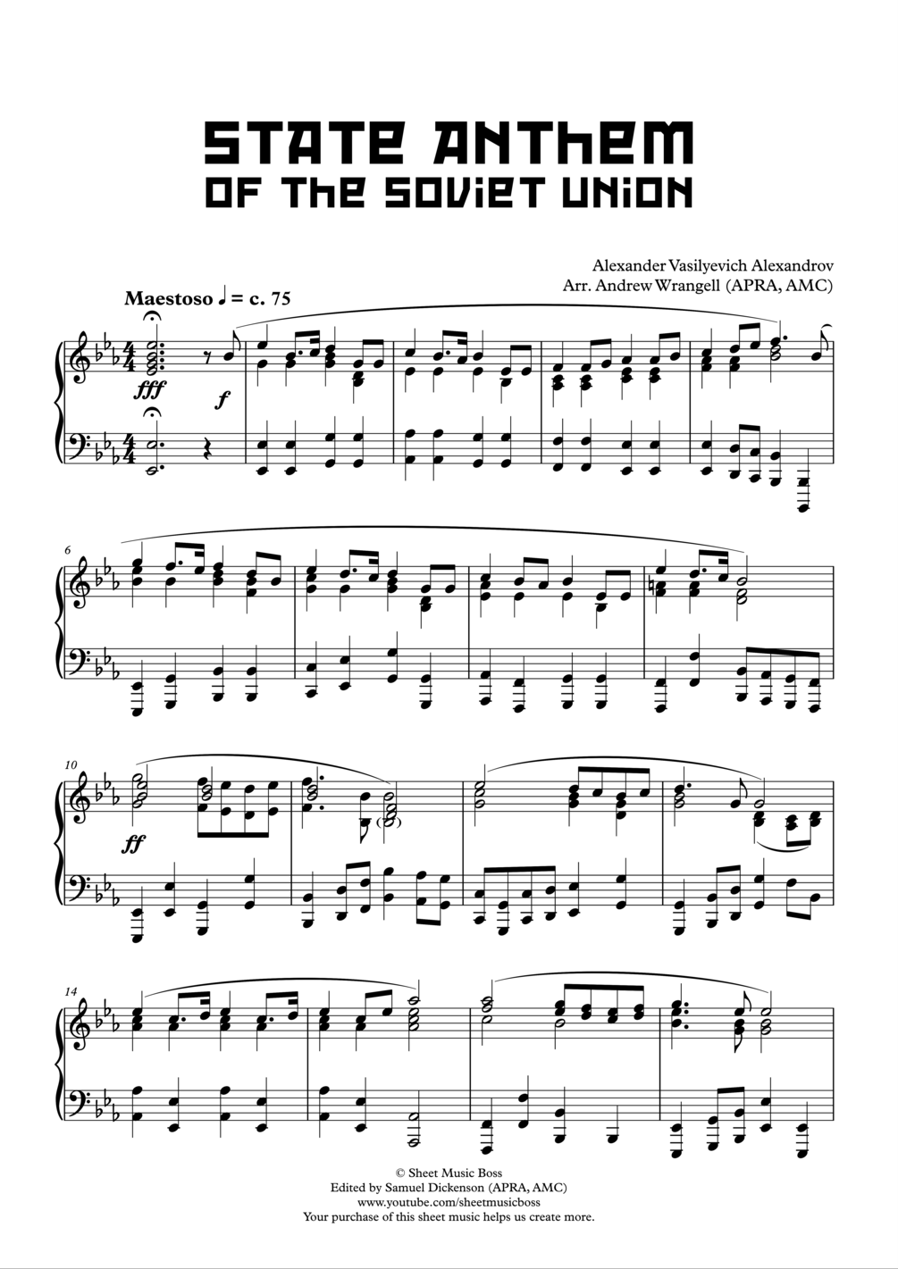 Soviet Anthem - ussr anthem roblox piano sheet