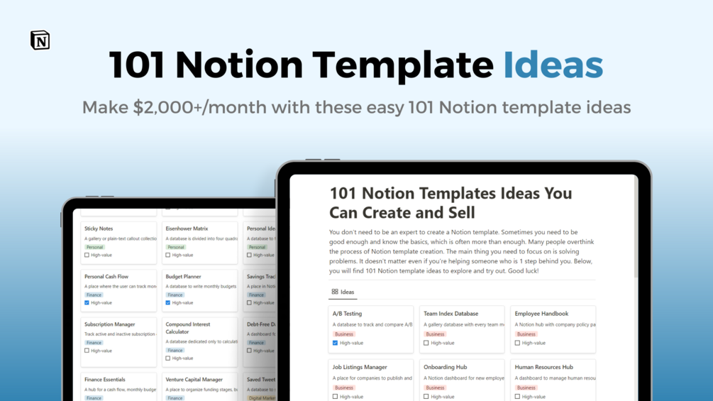 101-notion-template-ideas-you-can-create-and-sell