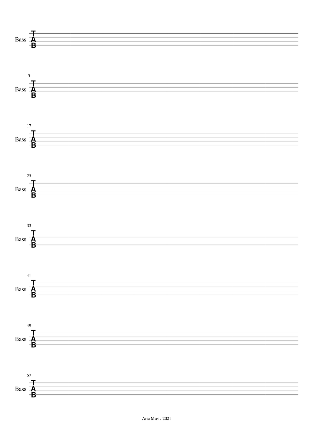 Blank Bass Tab