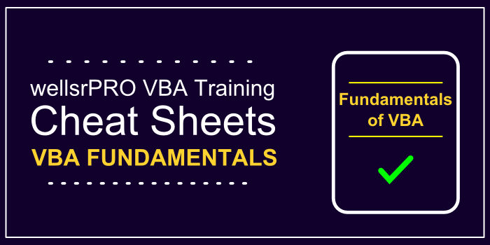 VBA Cheat Sheet - Fundamentals