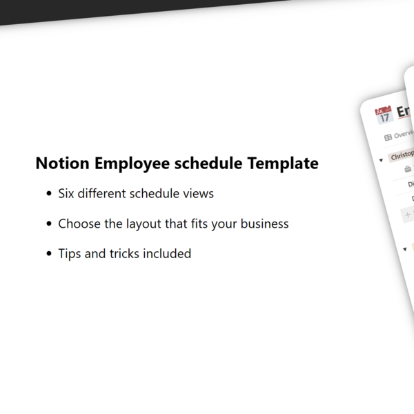 Employee schedule – A Notion Template