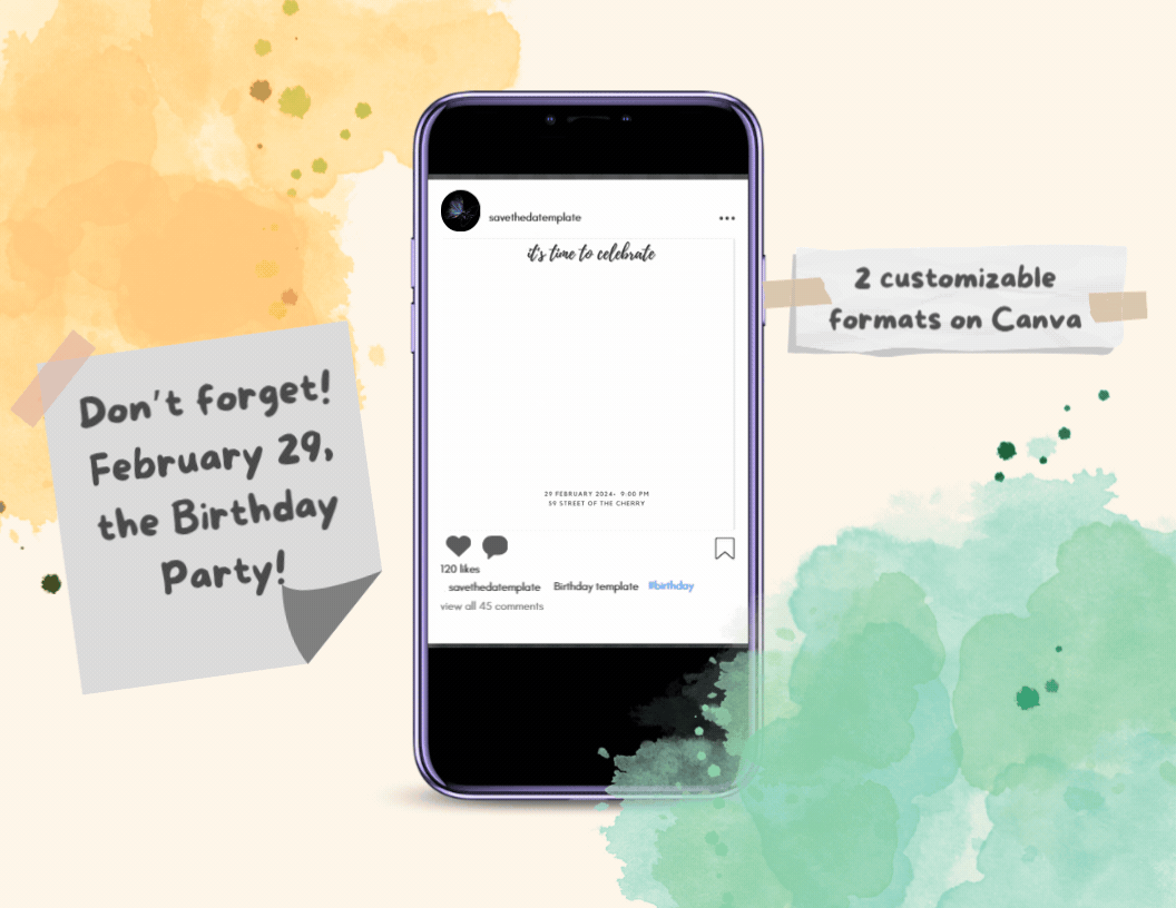 Digital birthday invitation template