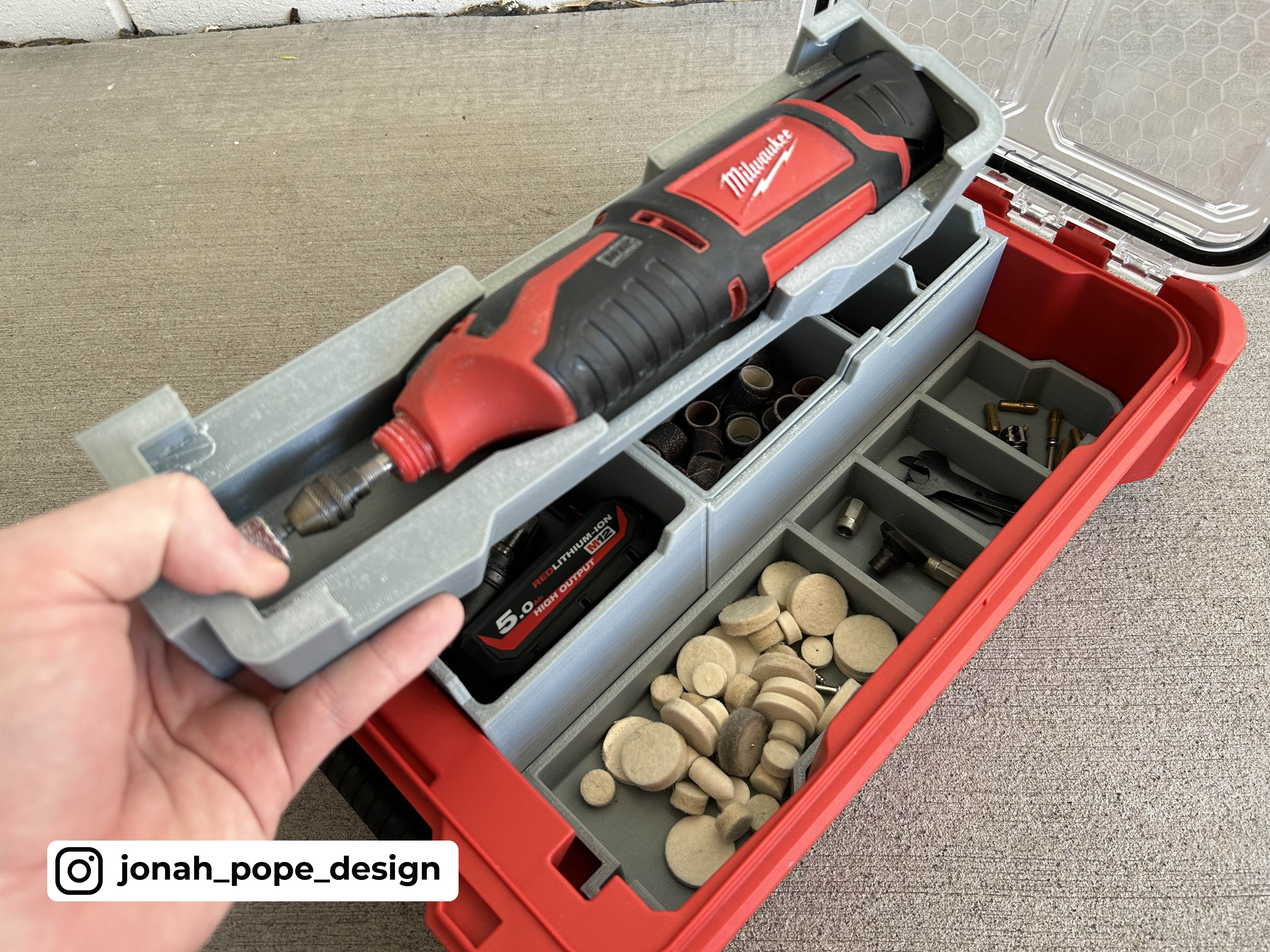 Milwaukee Rotary Tool Packout Organization Kit by maxelman, Download free  STL model