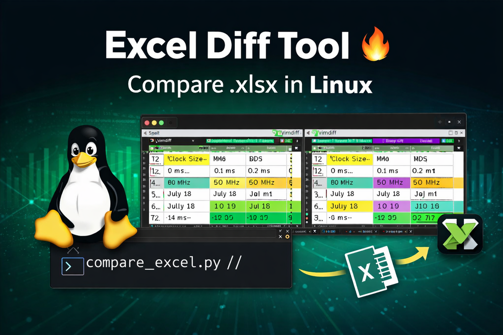 Excel Diff Tool for Linux (gvimdiff based)