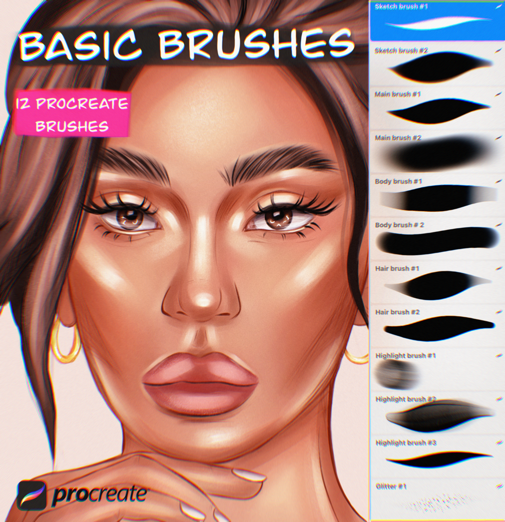 Basic Procreate Brushes (12 pieces)