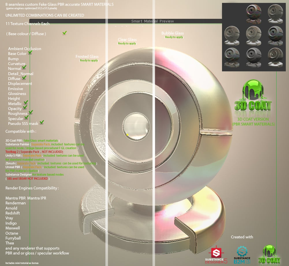 3D Coat Procedural Glass SMART MATERIALS