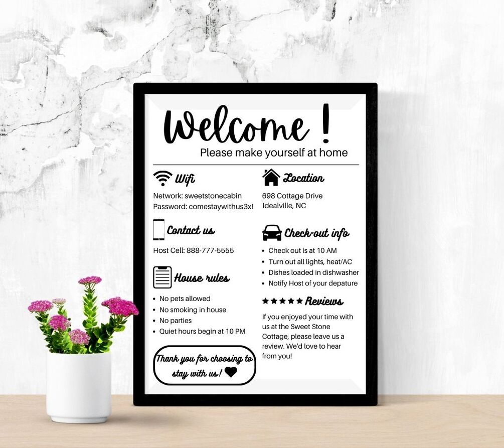 airbnb welcome message template free