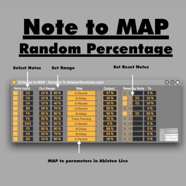 Note To Map Random Percentage - Max for Live device