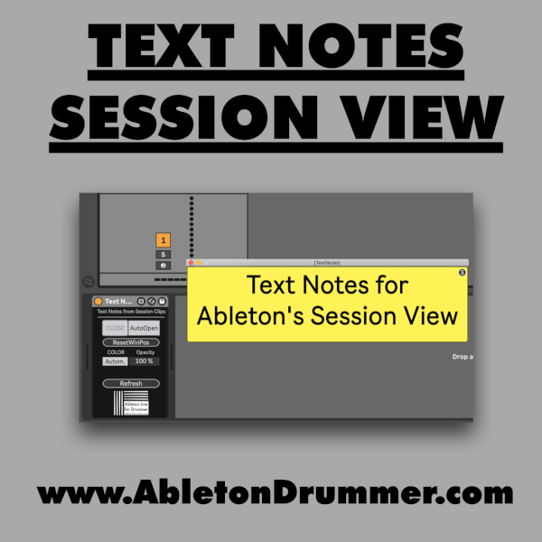 Text Notes for Ableton Live's Session View - Max for Live device