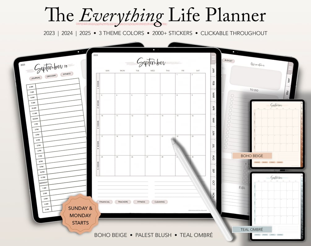 Digital Planner, Goodnotes Planner, 202320242025 Planners, iPad