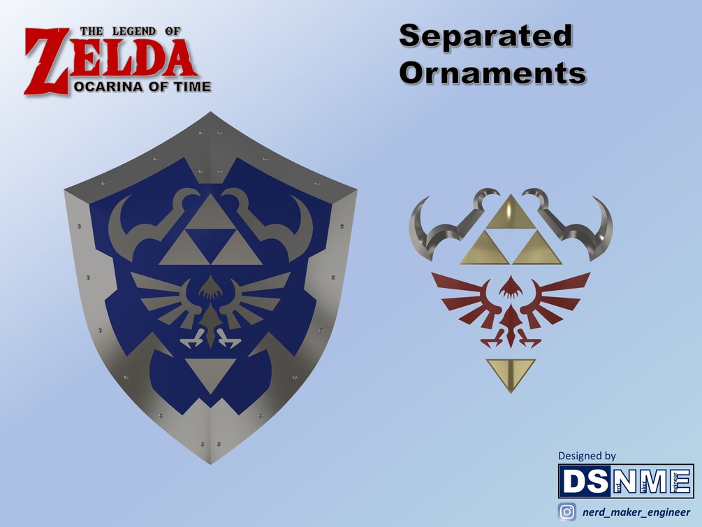 BOUCLIER DE THE LEGEND OF ZELDA, SUR NINTENDO NES (SHIELD) by RustyVince63, Download free STL model