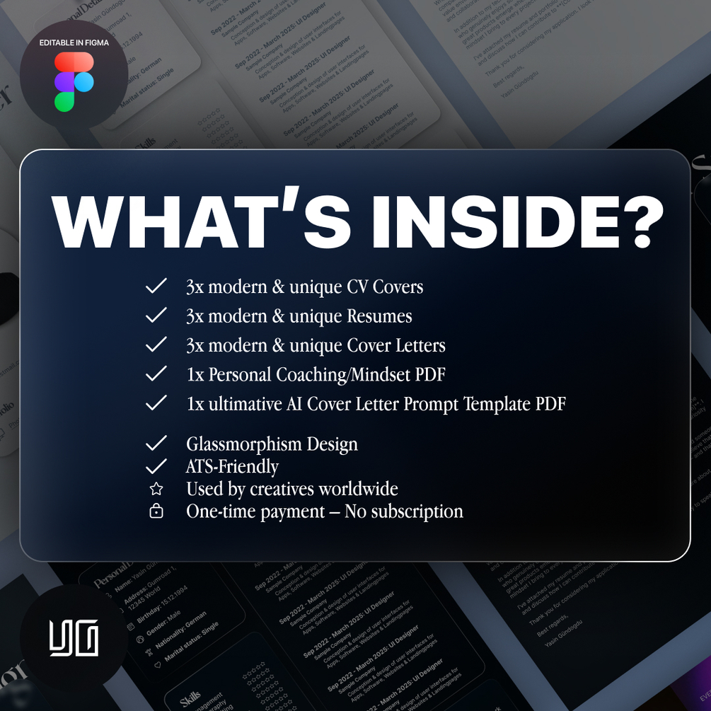 3x Modern CV Templates - Tailored for Creatives in Tech, Design & UI/UX