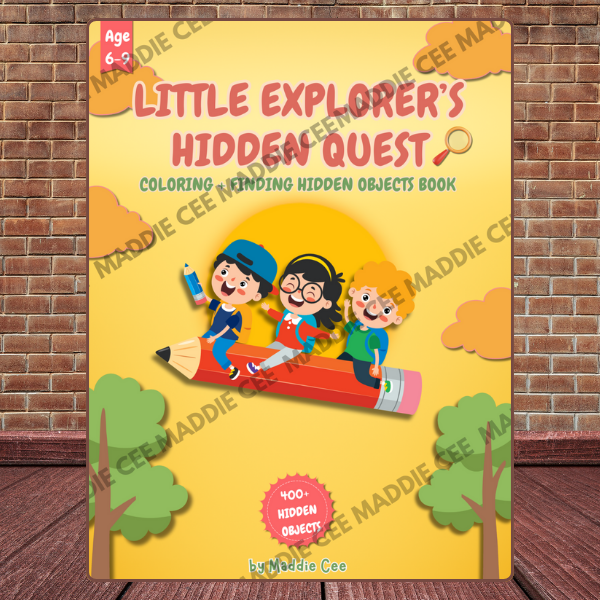 Kids coloring finding hidden objects activity book