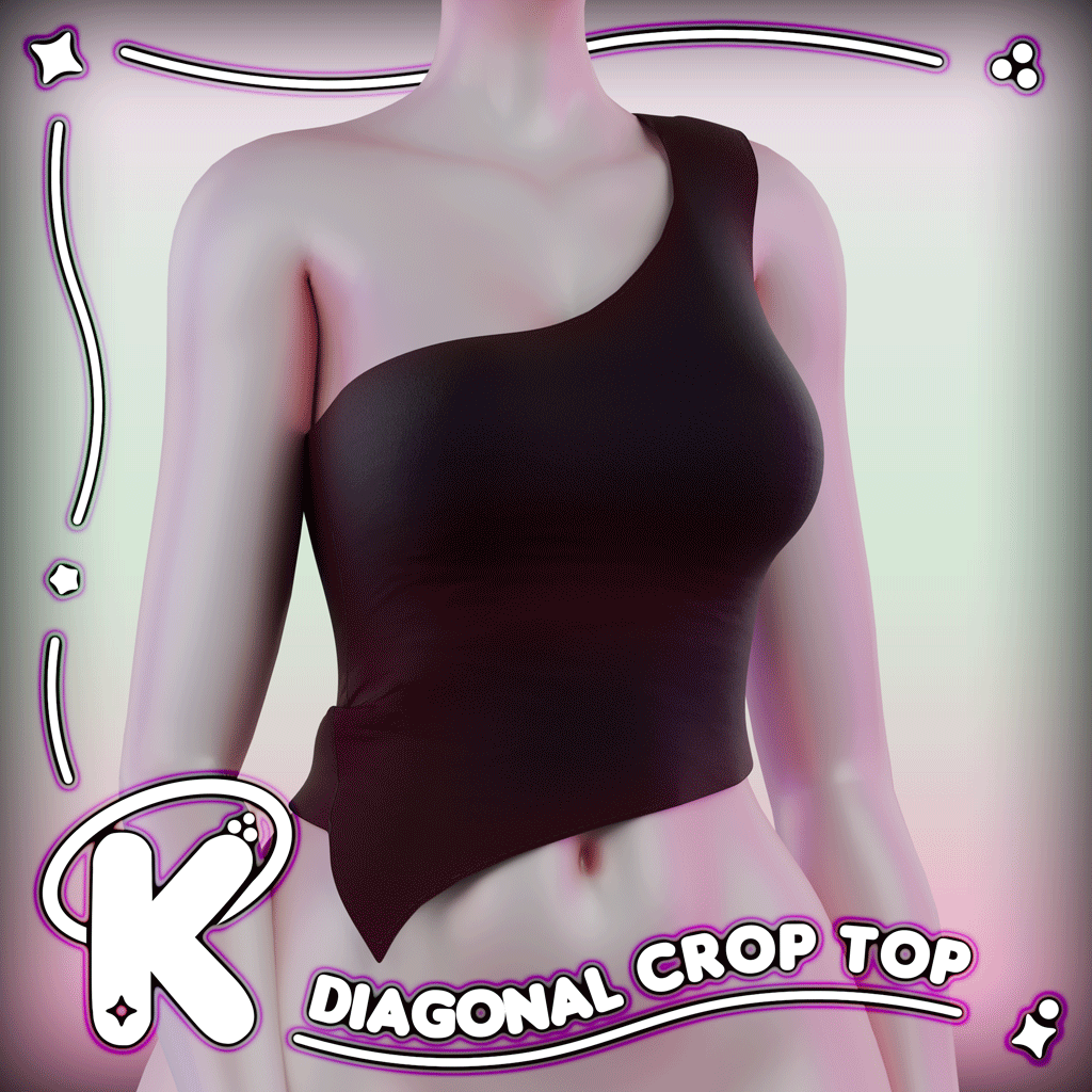 ⋆⬫𝄪 Diagonal Crop Top | Discord Free 𝄪⬫⋆