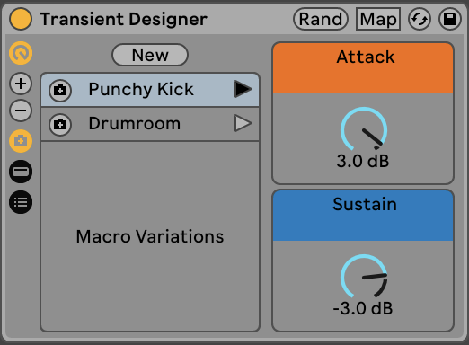 Transient Designer Ableton Live Device Rack (Live 11 Suite+)