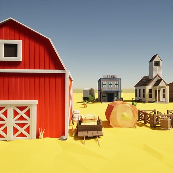 Low Poly Western Pack (Blender / Unity / UE / Godot)