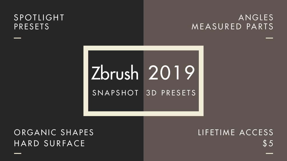 Zbrush 2019 Snapshot 3D Presets