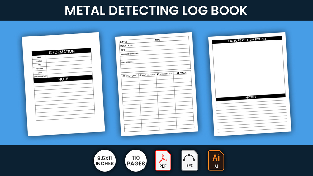 Metal Detecting Log Book KDP Interior Template