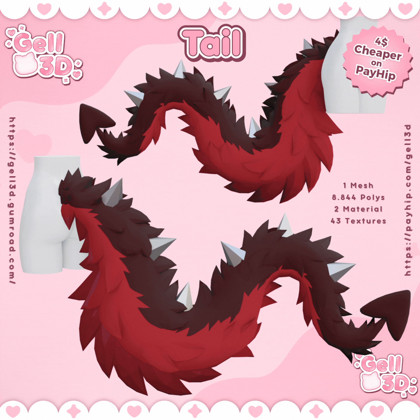 Tail (#9) Punk Dragon - VRChat Asset