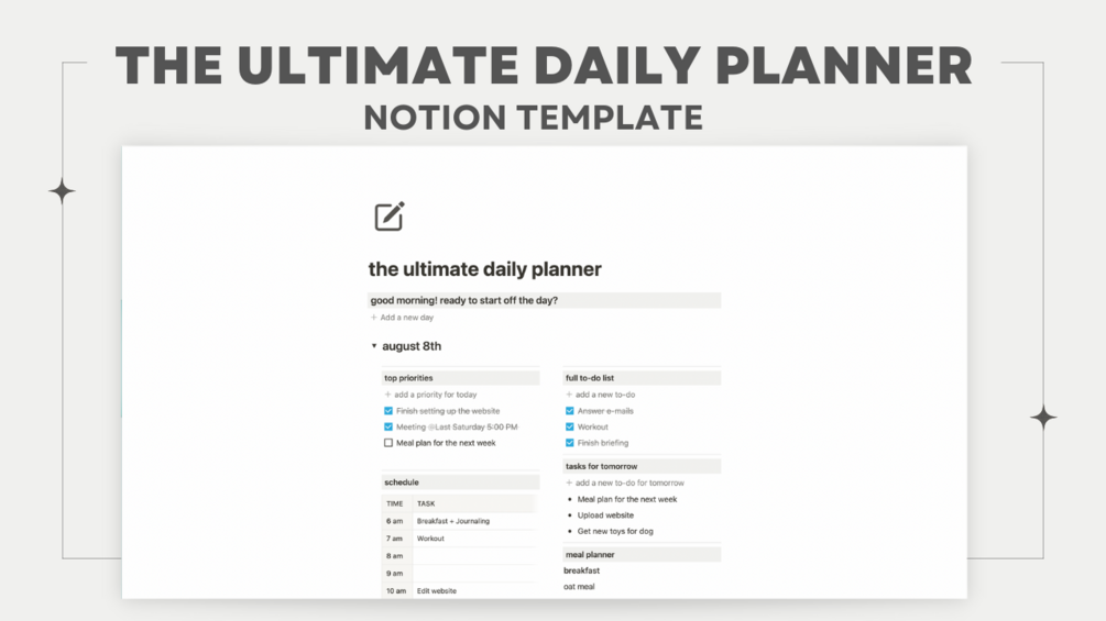 The Ultimate Daily Planner — Notion Template