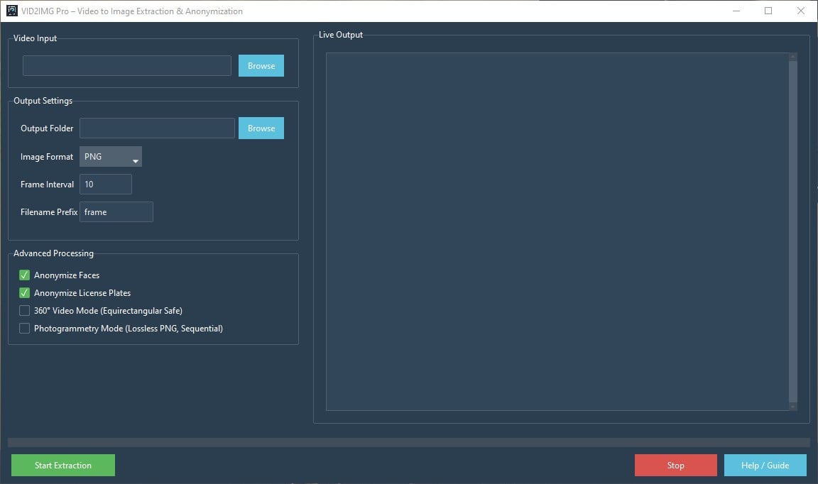 VID2IMG Pro Main Interface